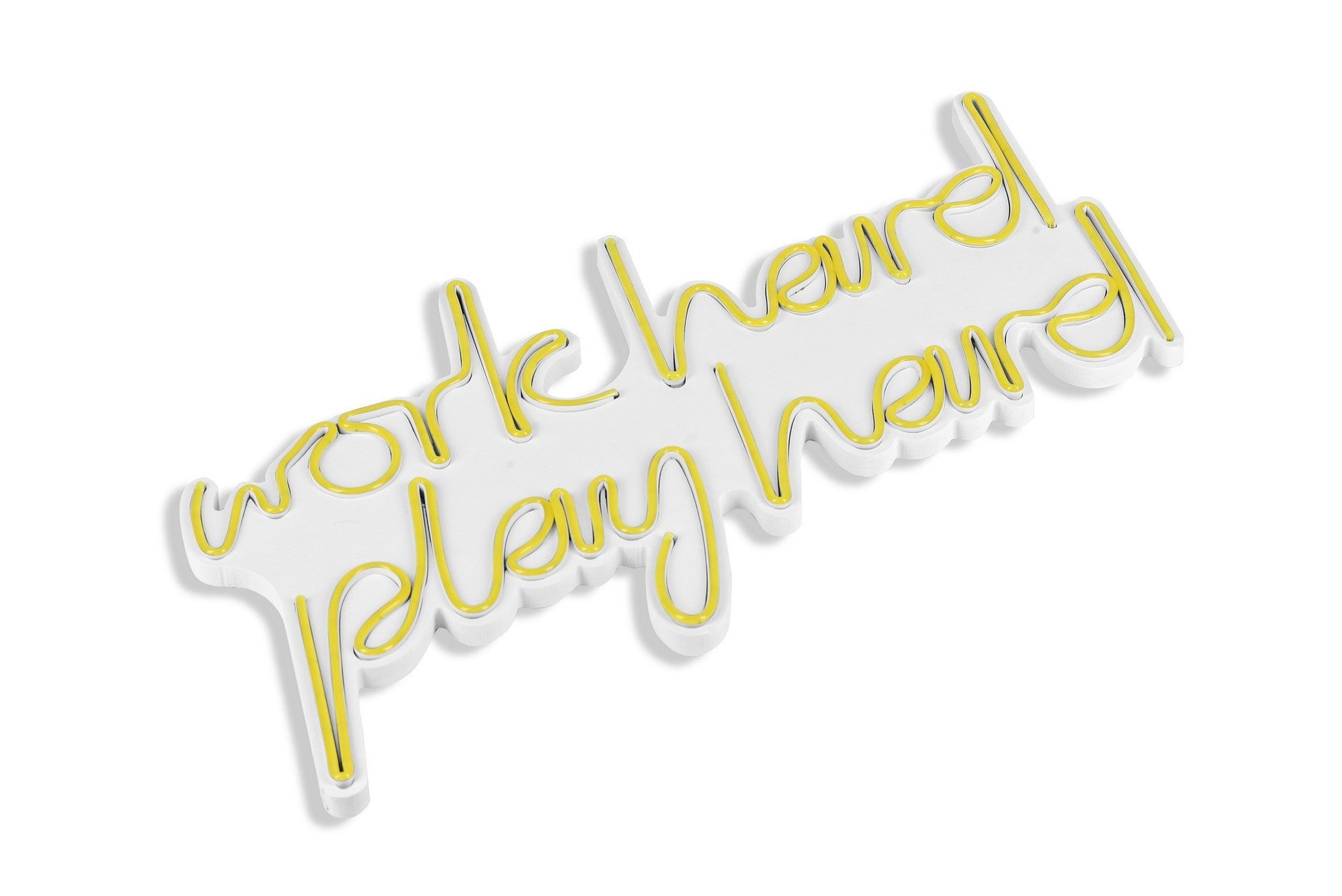 Éclairage LED en plastique décoratif Work Hard Play Hard - Yellow