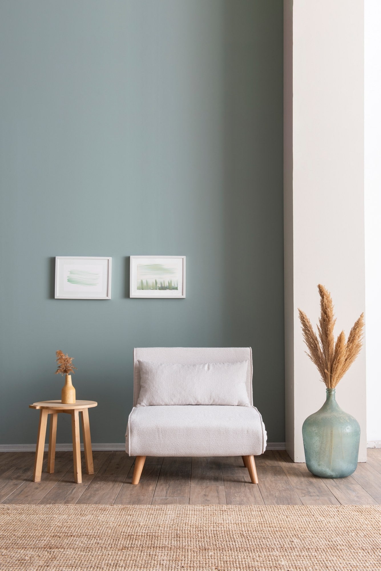 Canapé-lit à 1 place Folde Single - Teddy Fabric - Cream