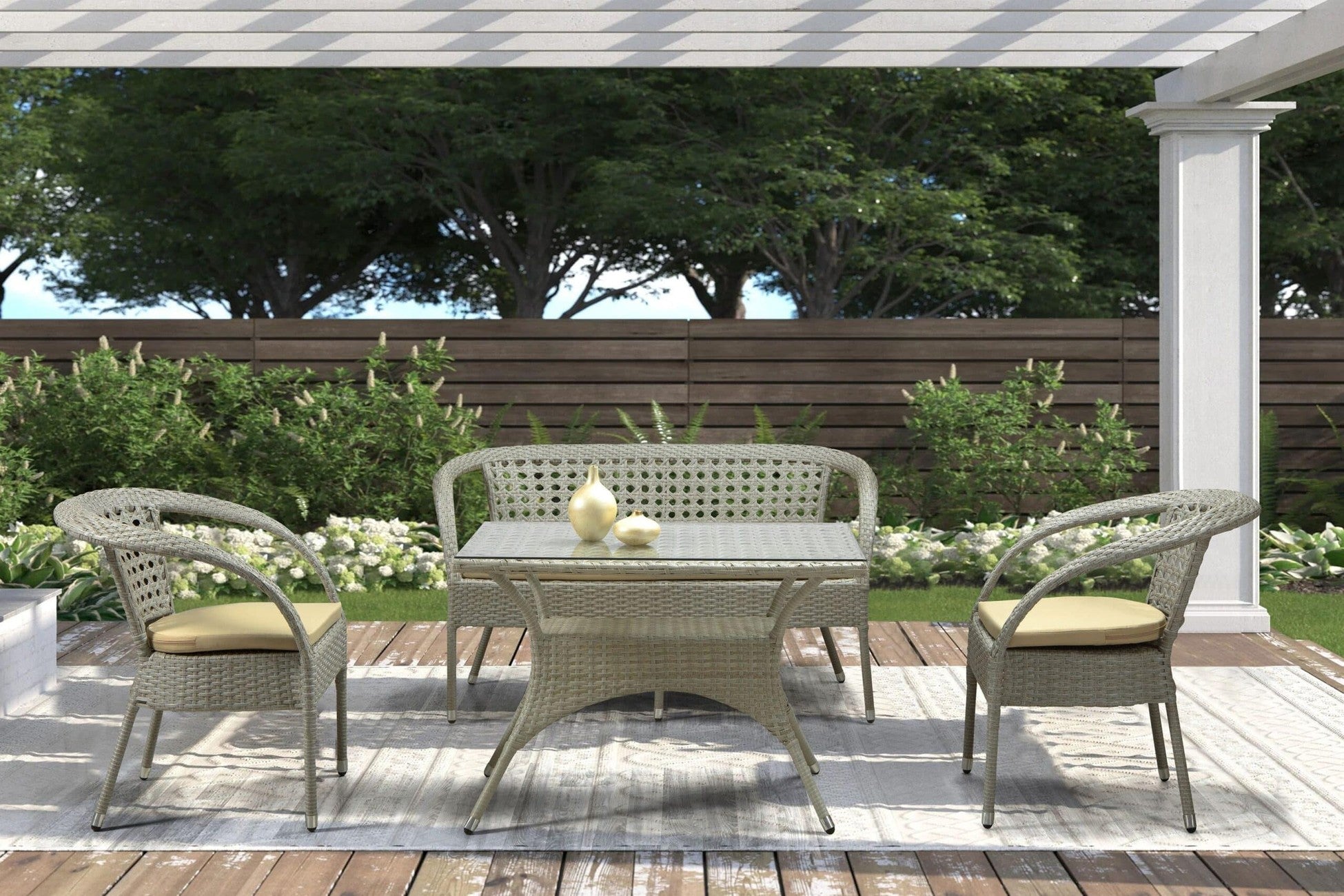 Salon de jardin avec coussins &amp; table basse Çeşme