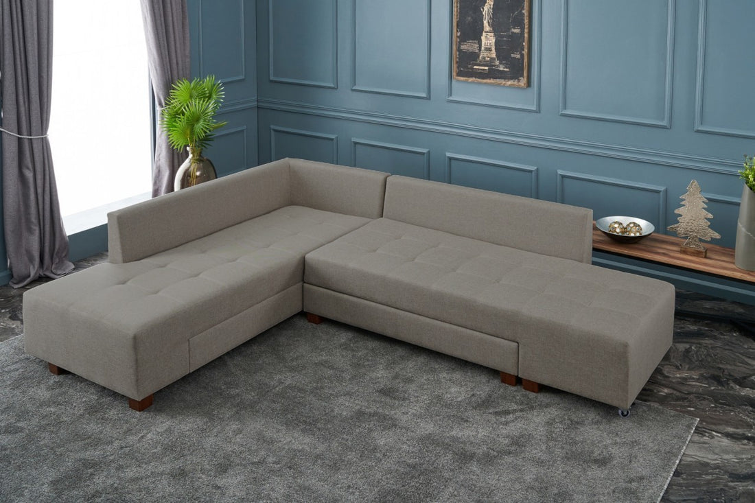 Canapé d'angle Manama Corner Sofa Bed Left - Cream