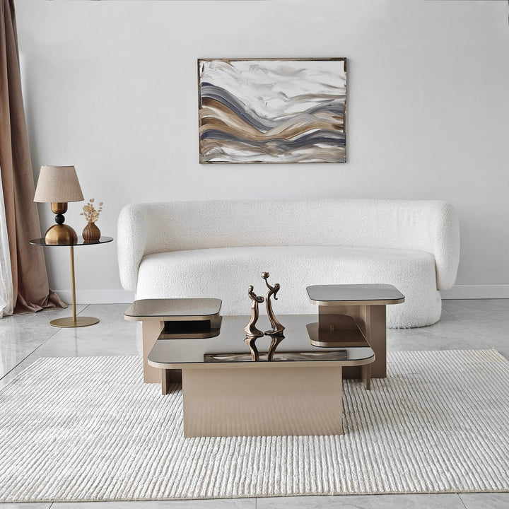 Ensemble de table basse Jazz - Beige, Bronze
