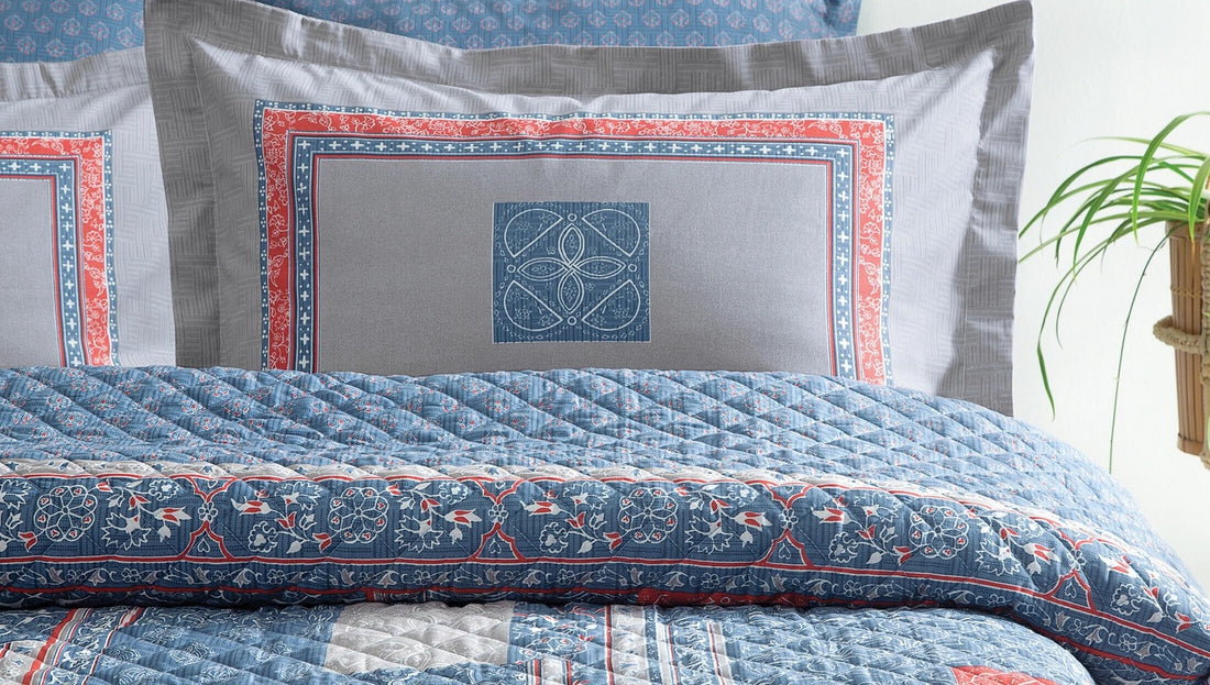 Areca Ensemble de Literie Matelassé Indigo