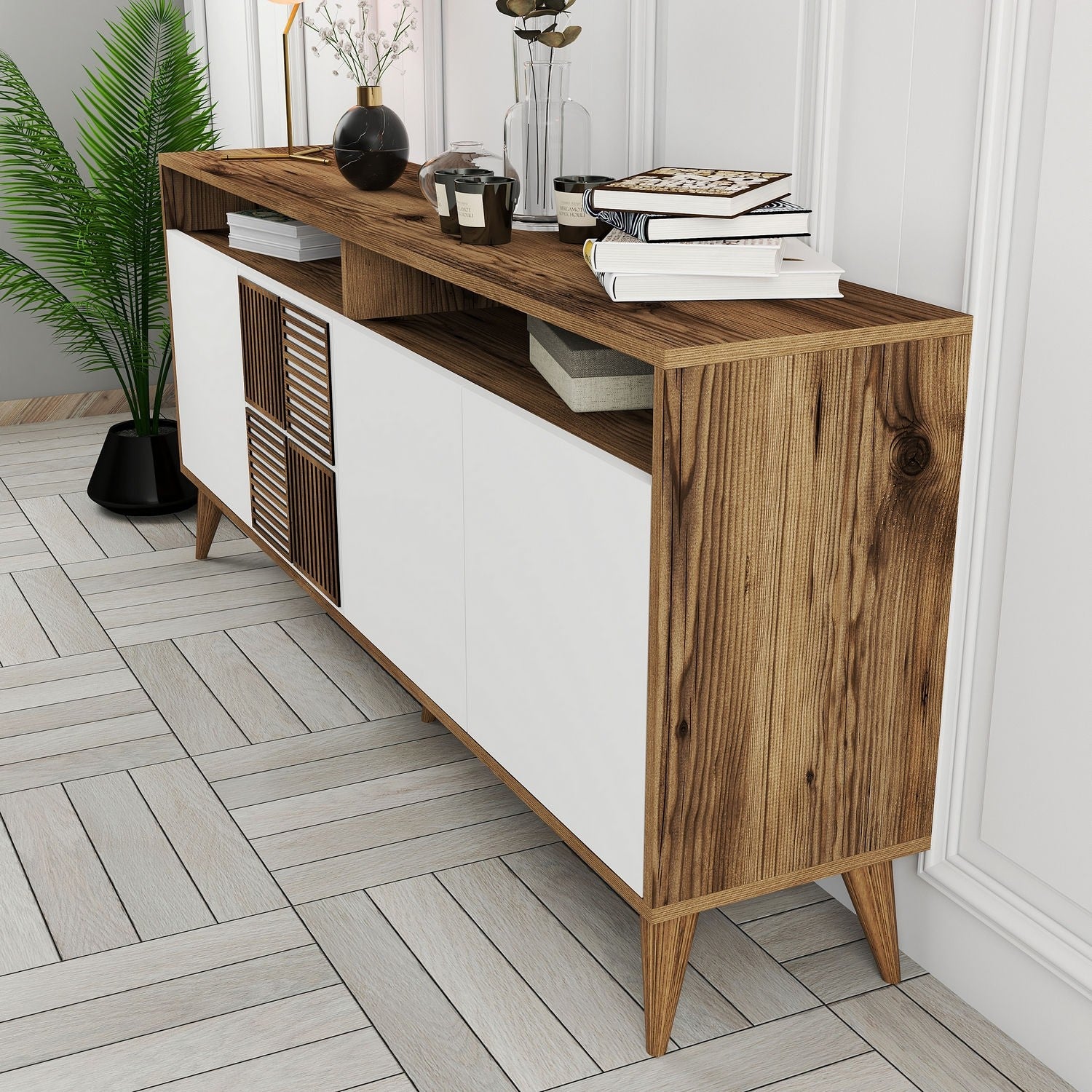 Console Milan - Walnut, White