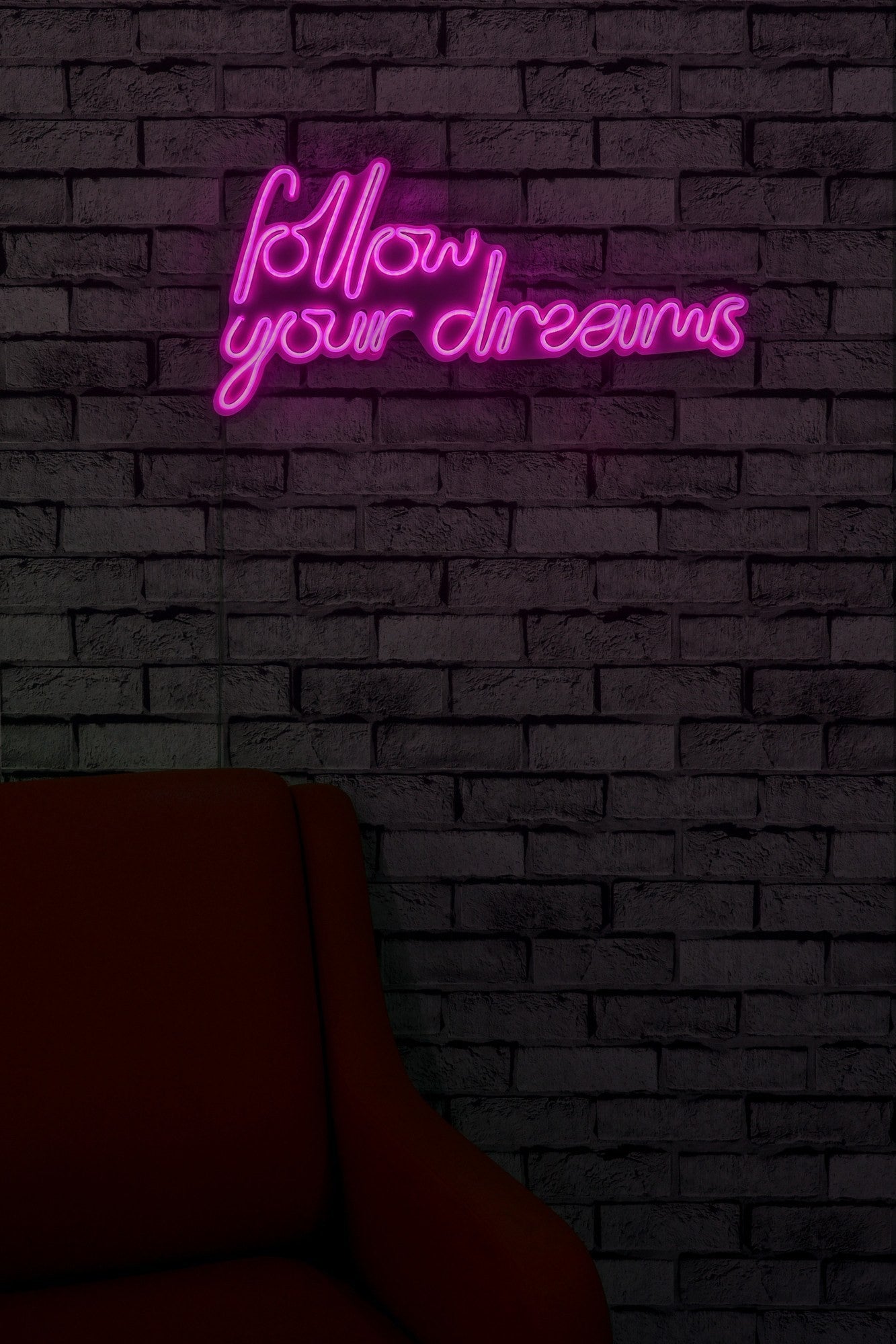 Éclairage LED en plastique décoratif Follow Your Dreams - Pink
