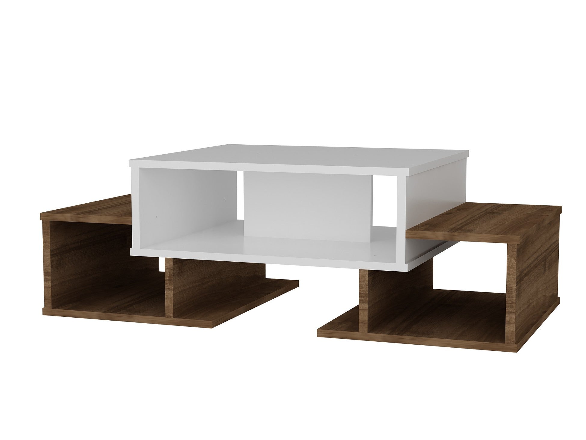 Table basse Sarafina - White, Walnut