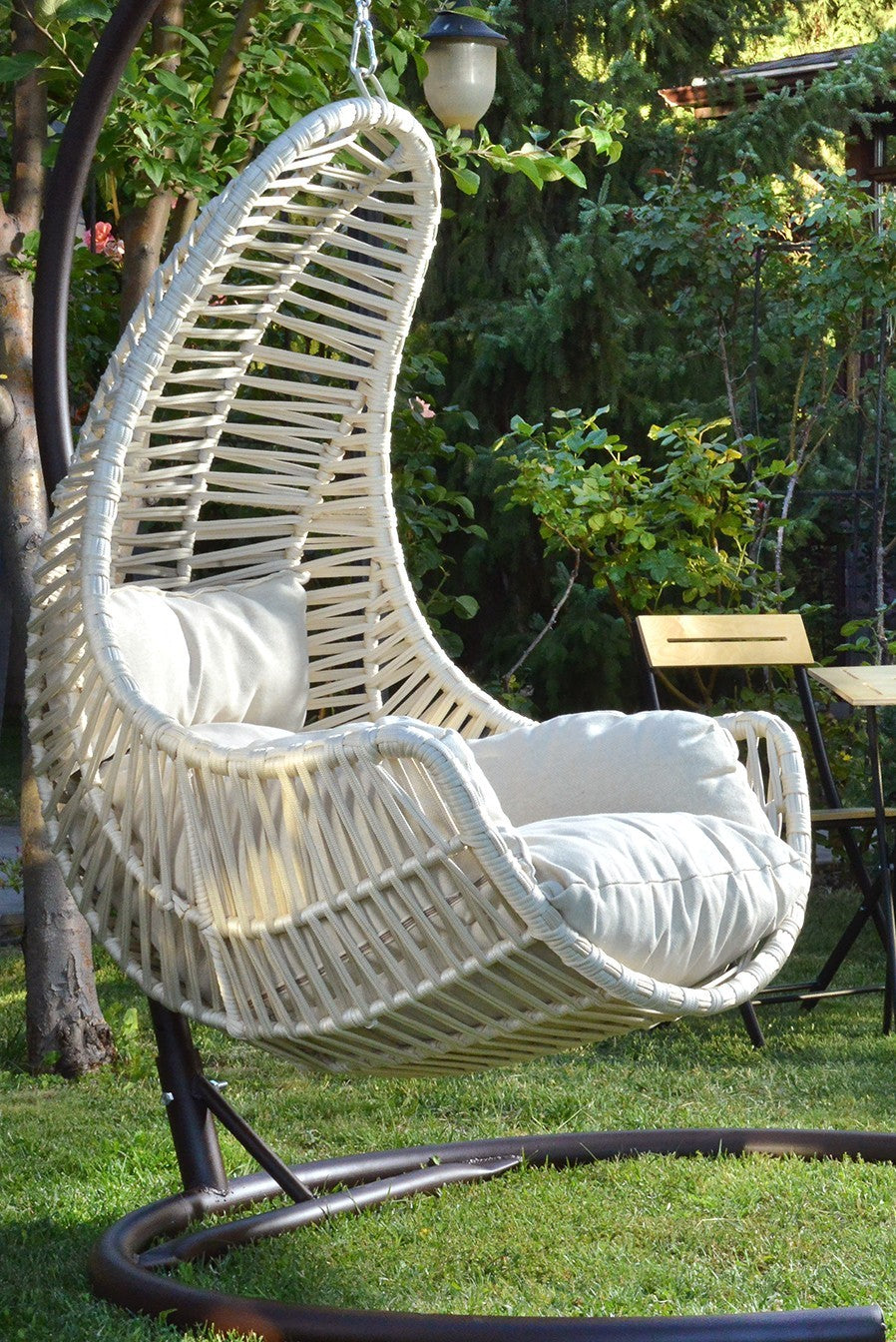 Chaise de balançoire unique de jardin Kule - Cream