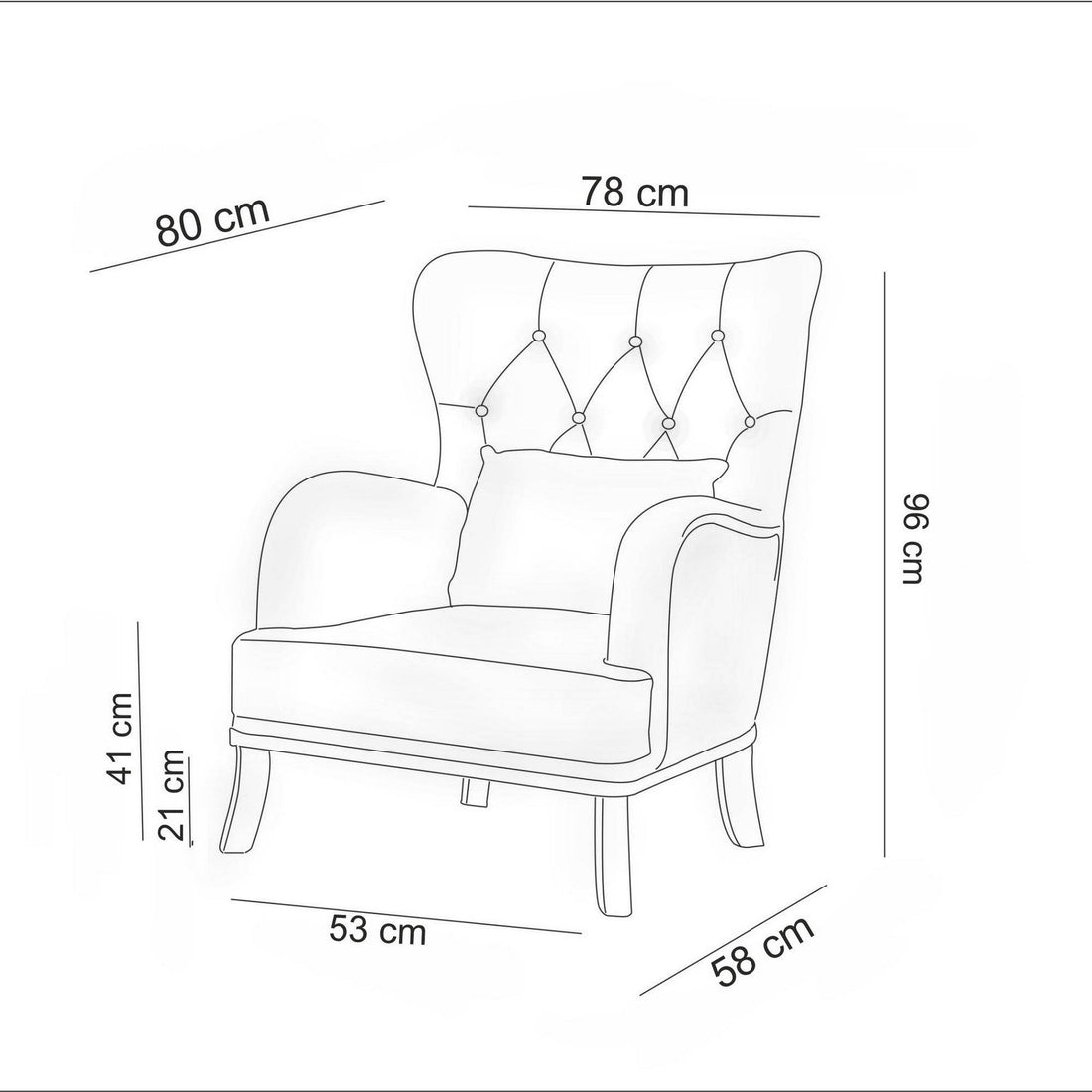 Fauteuil à oreilles Marta - Gray