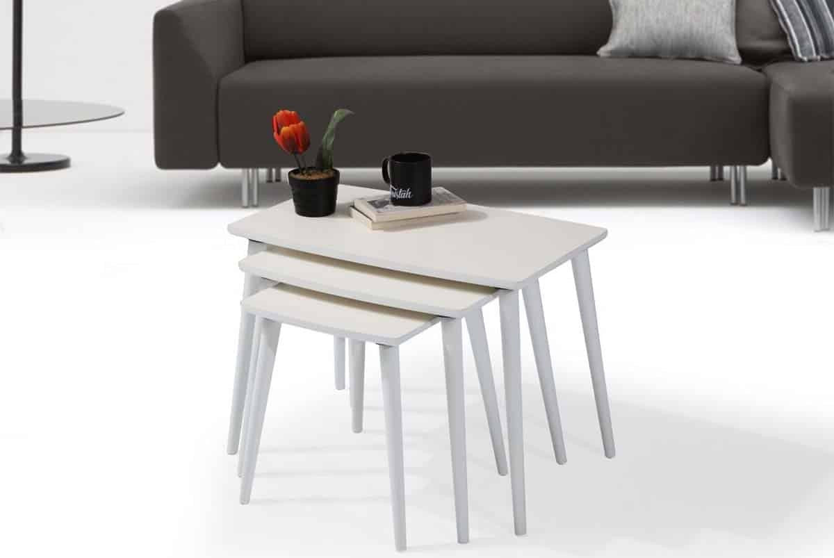 Ekol Table basse gigognes (blanc)