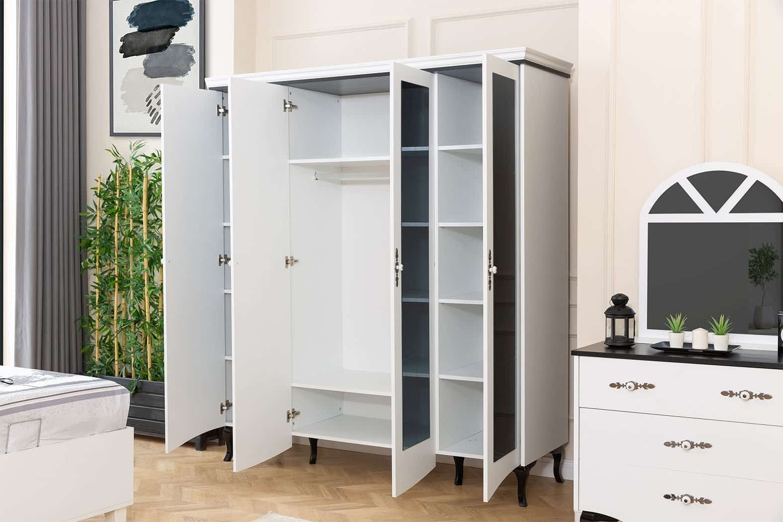 Black And White Ensemble chambre enfant/ado complète (6 éléments)