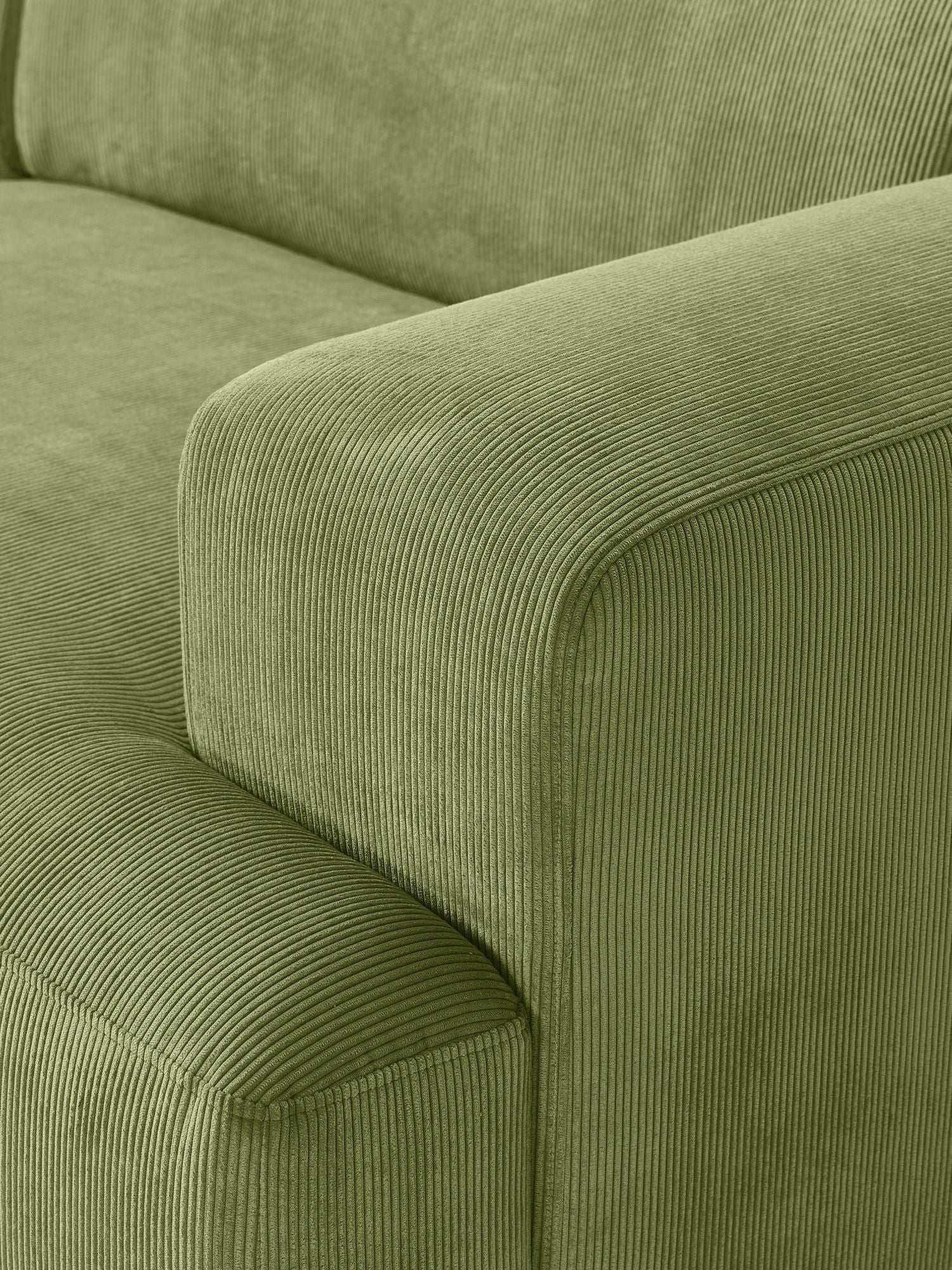 Canapé d'angle 4 places en velours côtelé Molly