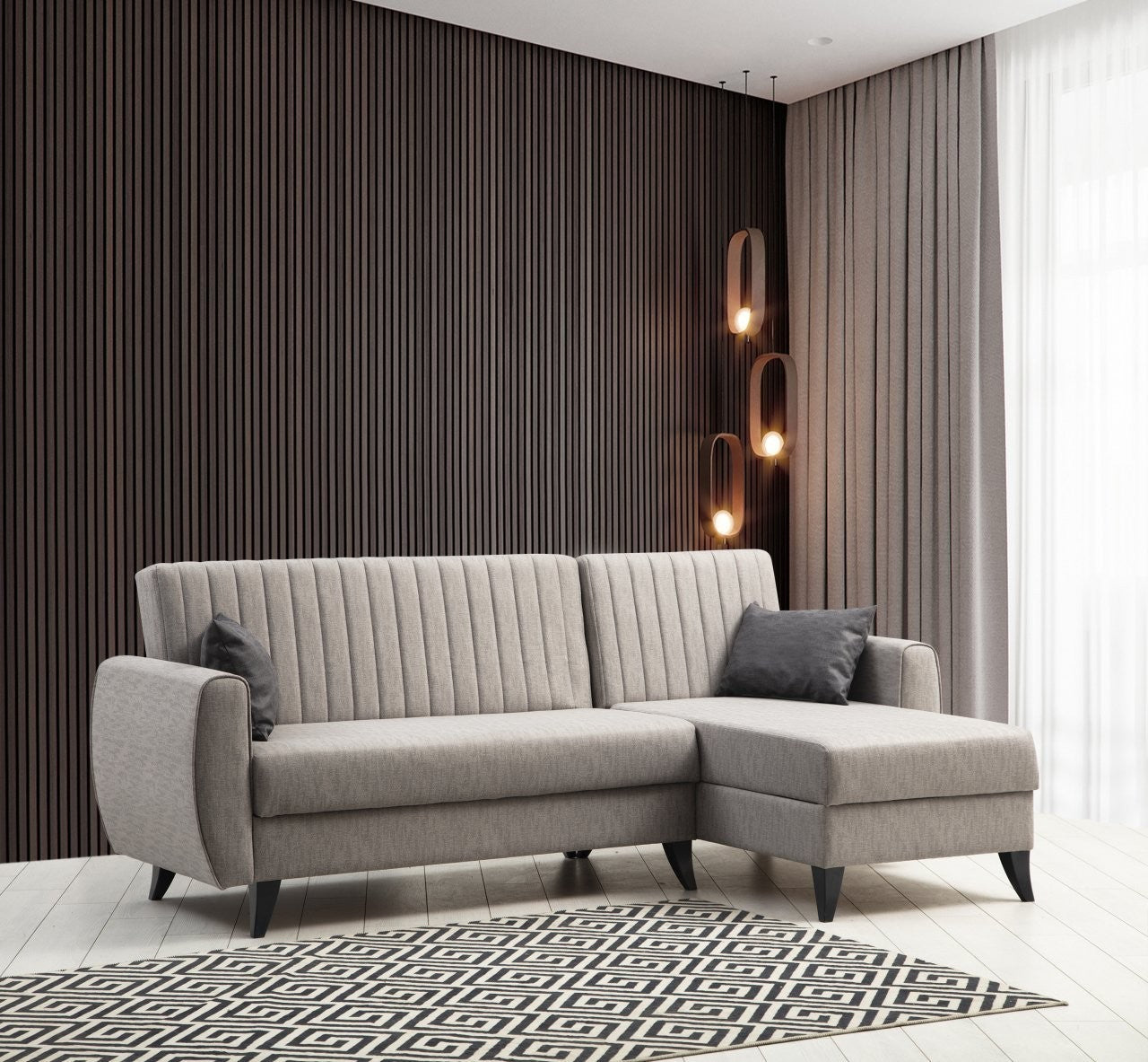 Canapé d'angle Alkon L - Light Grey, Dark Grey
