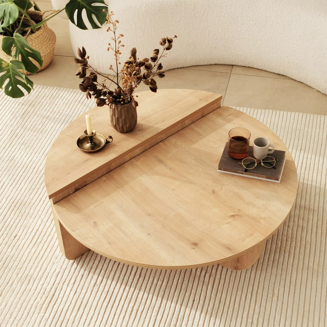 Set de 2 tables basses design Oatglow Chêne clair