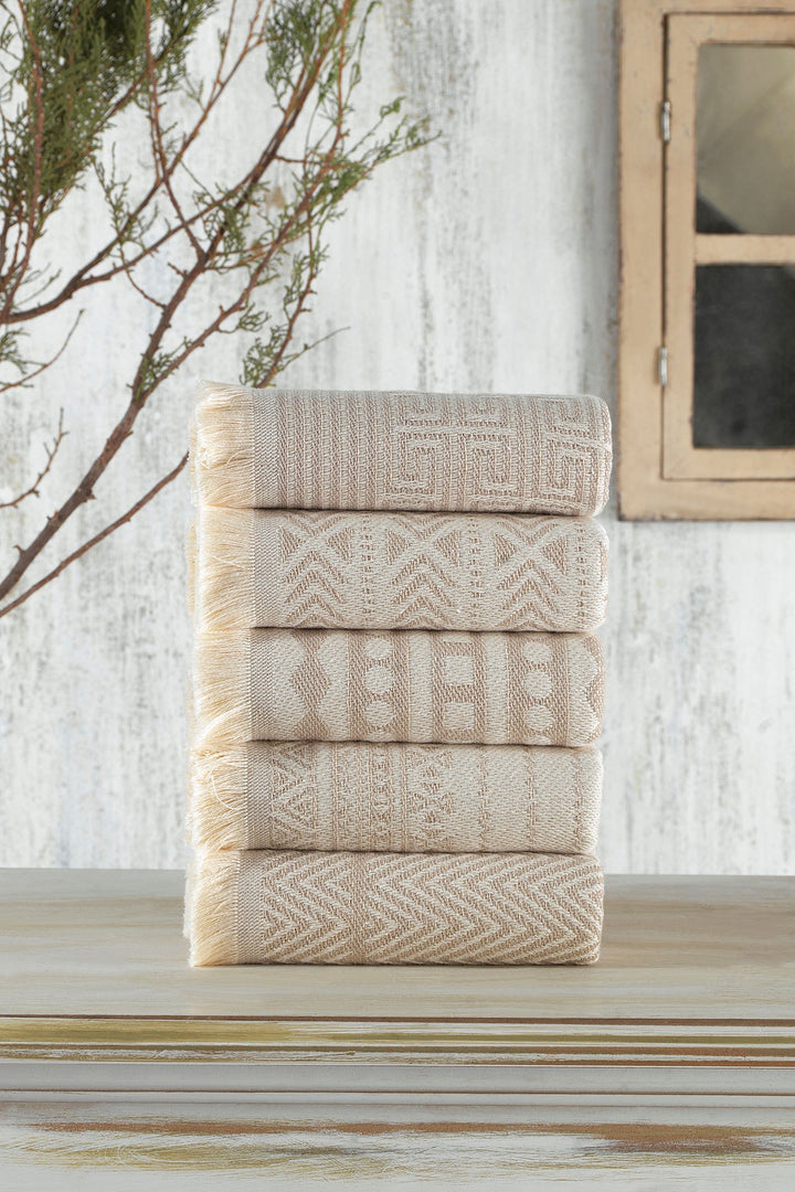 Ensemble de serviettes de lavage (5 pièces) Maya - Beige