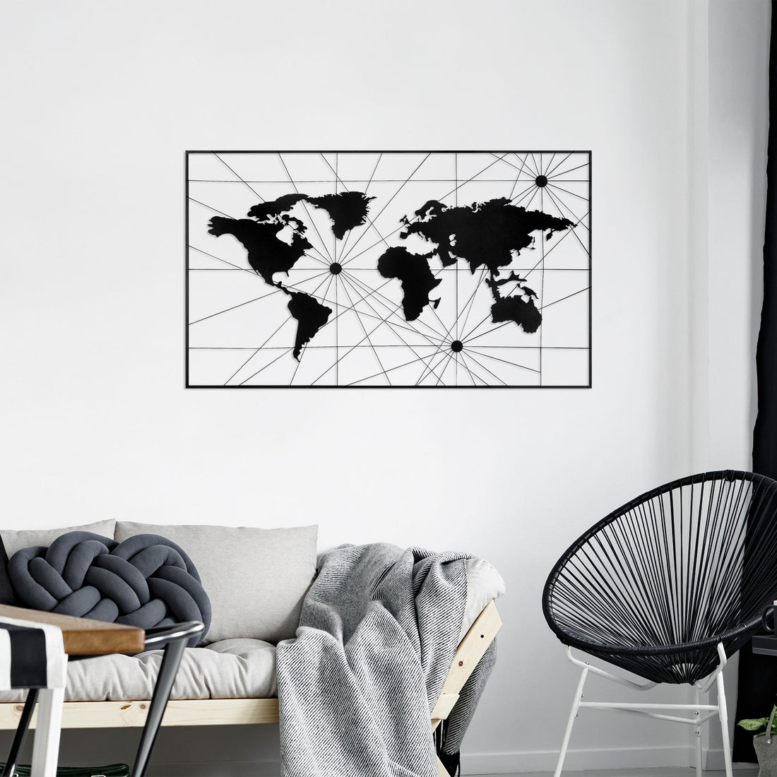 Accessoire mural en métal décoratif World Map 16
