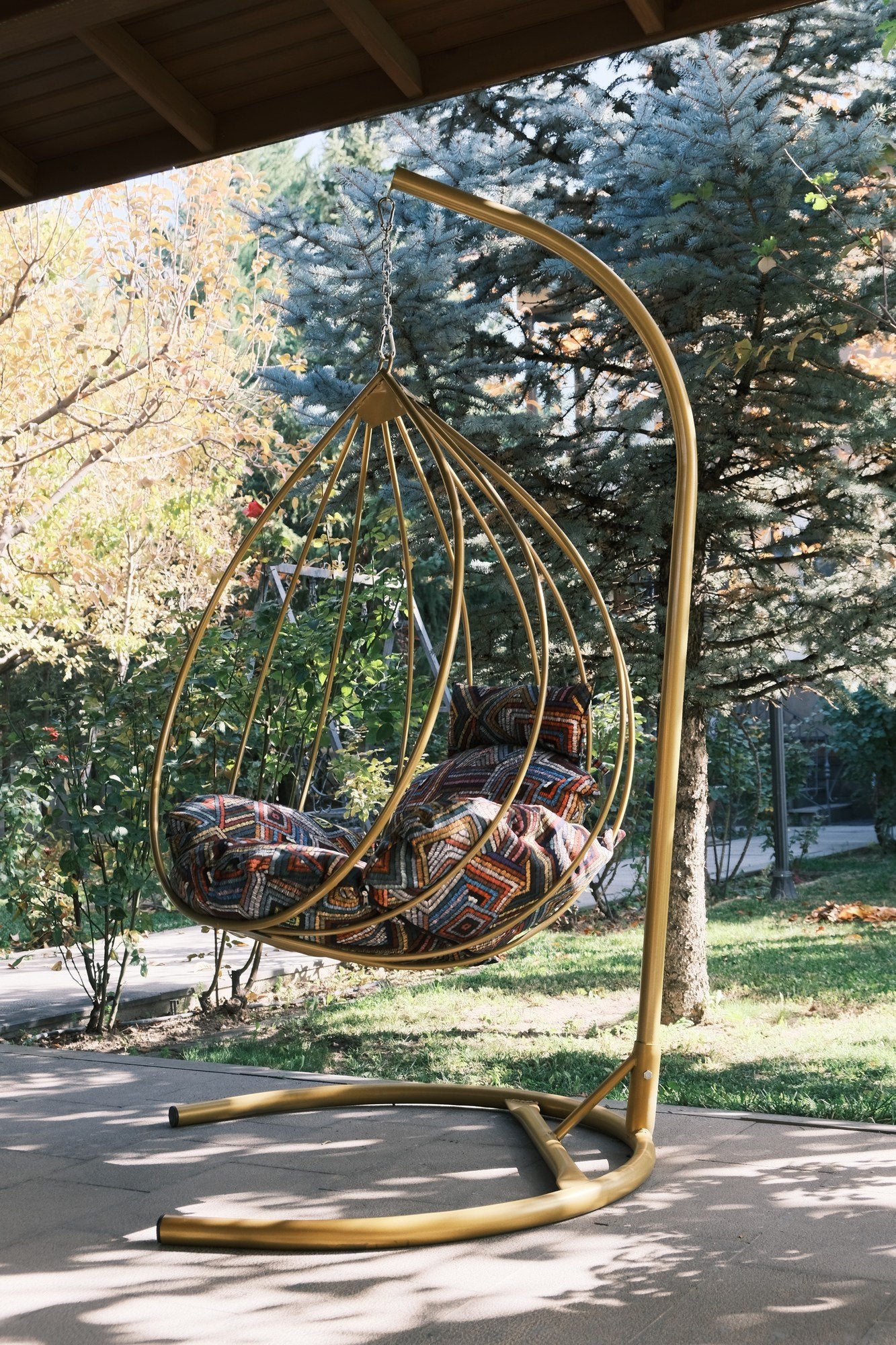 Chaise de balançoire unique de jardin Damla - Multicolor