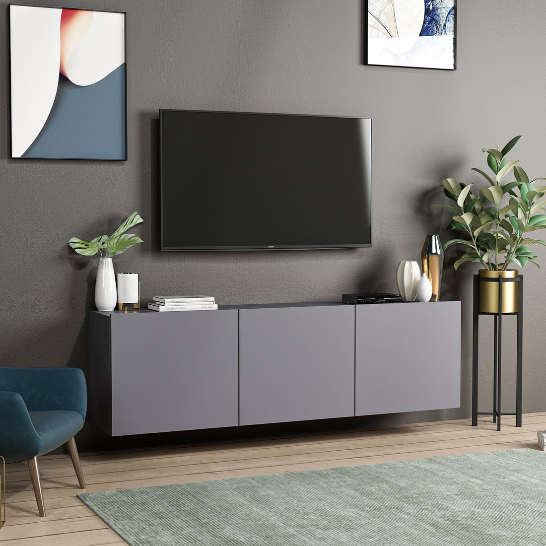 Meuble TV White - Anthracite