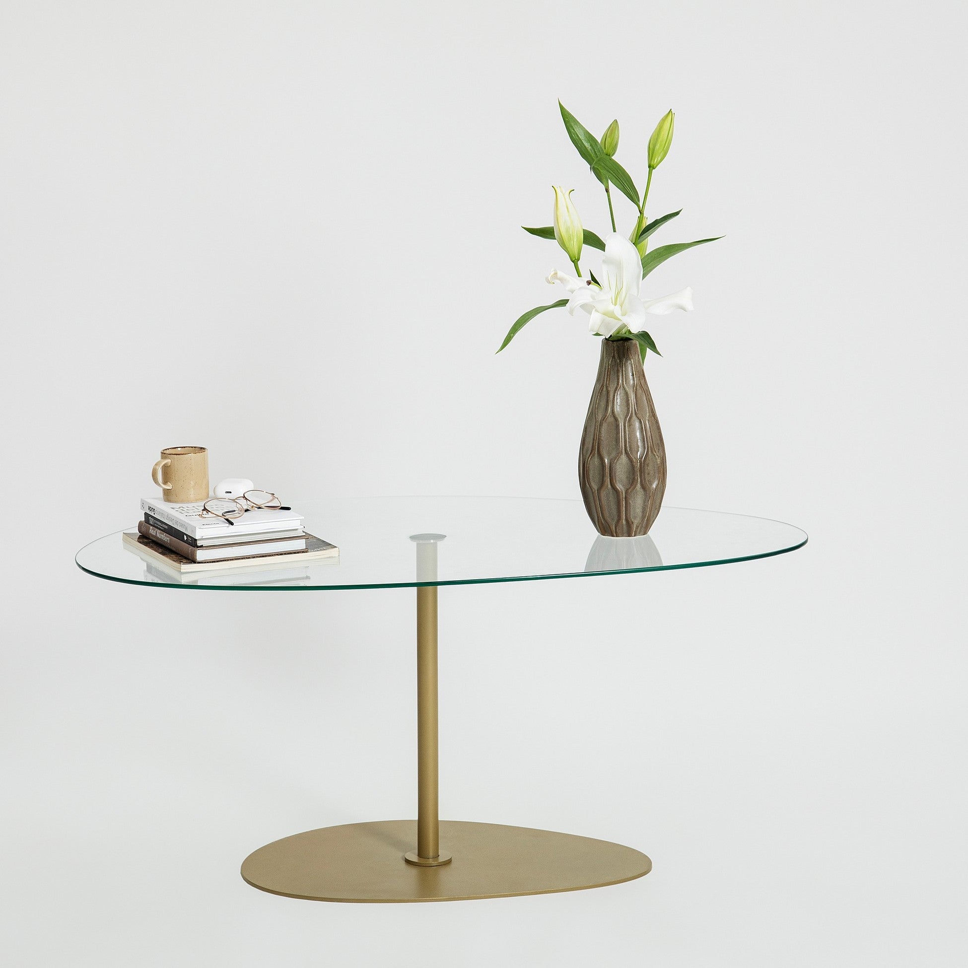 Table basse Porto - Transparent, Gold