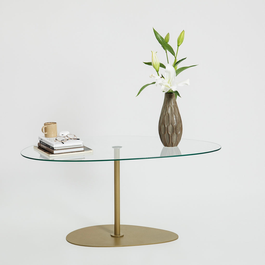Table basse Porto - Transparent, Gold