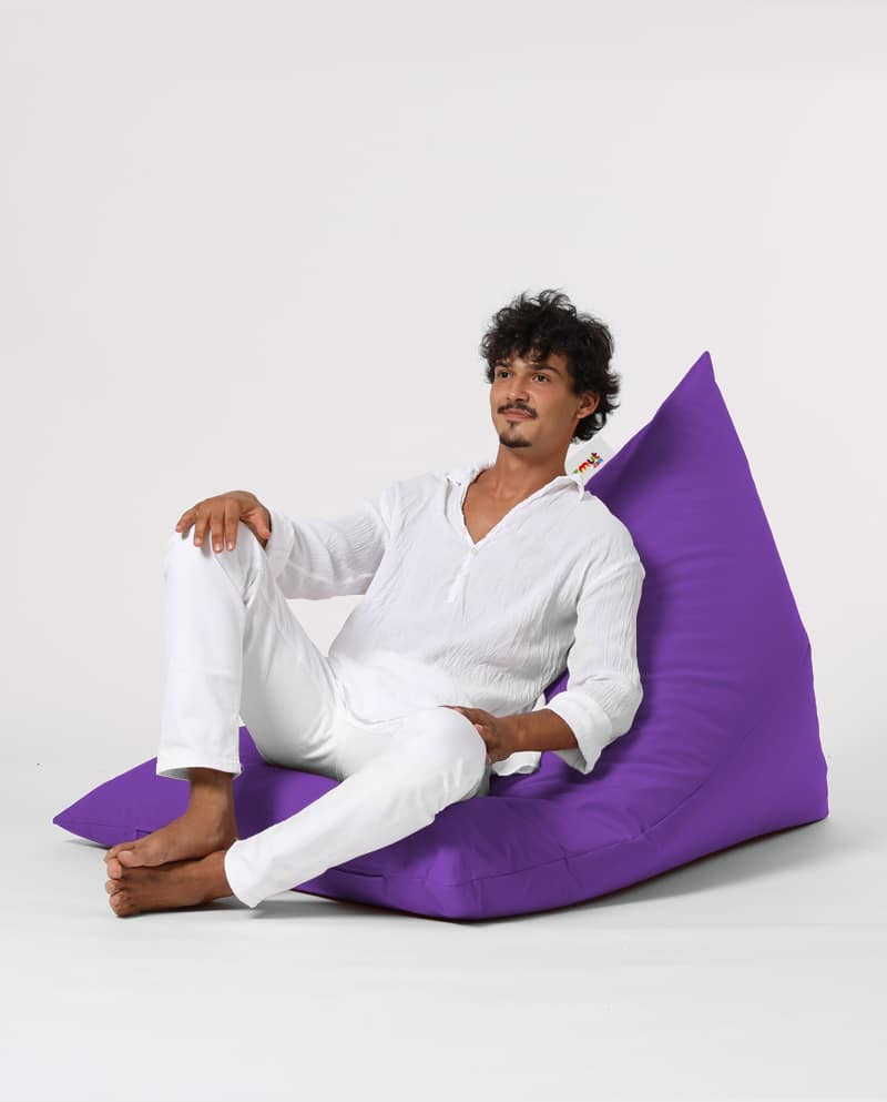 Pouf / coussin de sol triangle Gilka 90x145cm Tissu Piramit