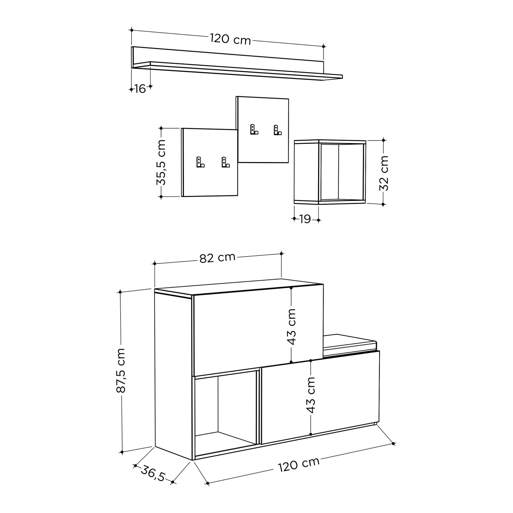 Support d'entrée Holdon - White