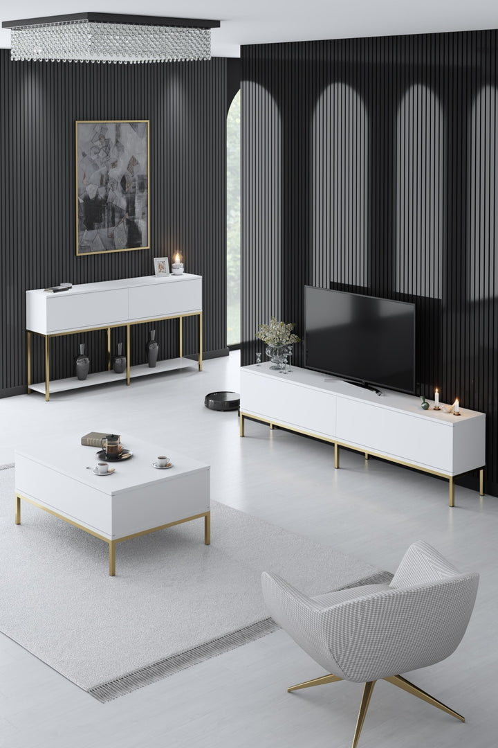 Ensemble de meubles de salon Lord - White, Gold