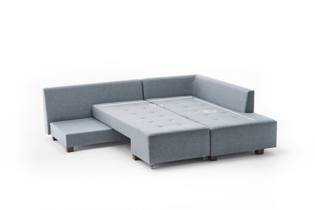 Canapé d'angle Manama Corner Sofa Bed Right - Light Blue