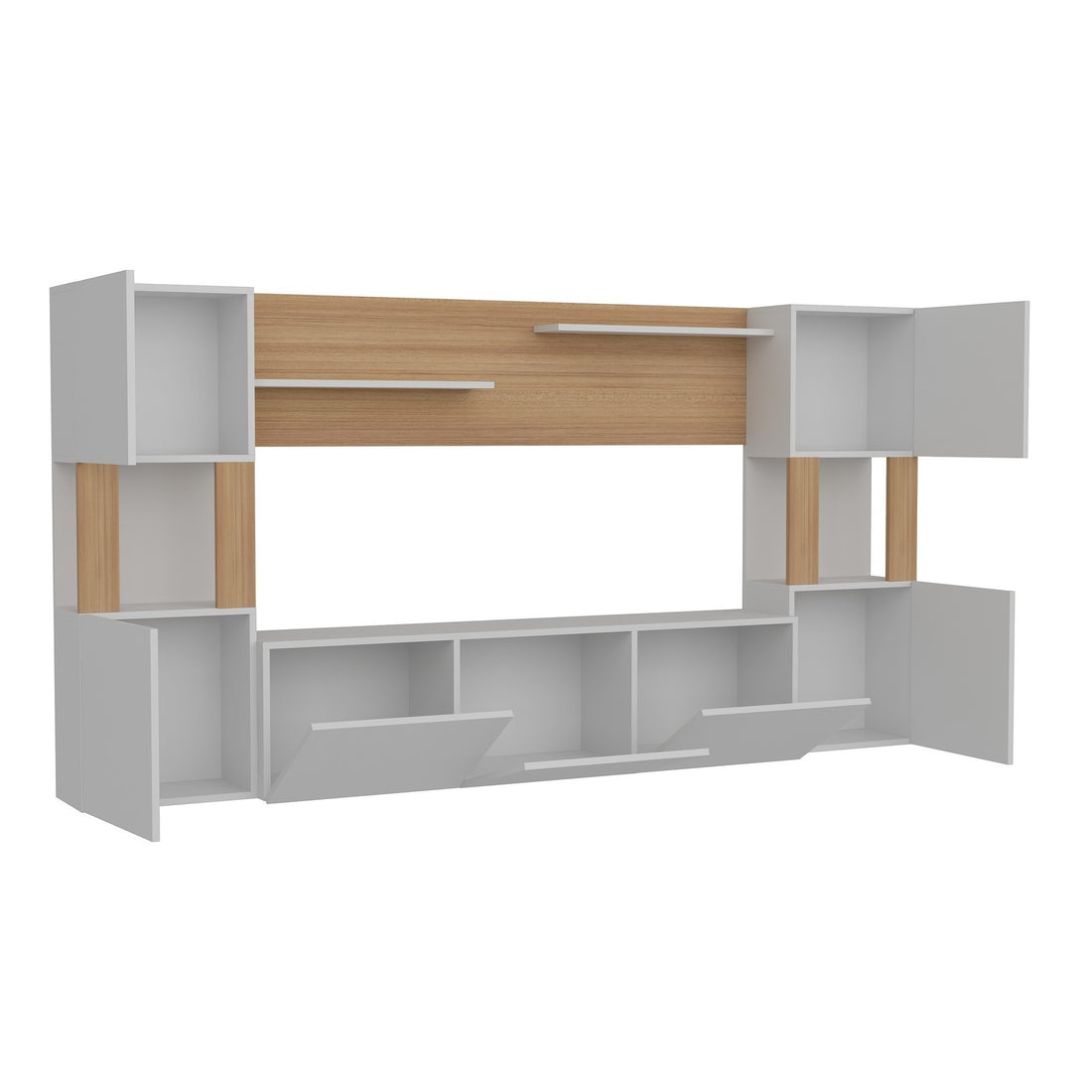 Unité de télévision Lore - White, Teak