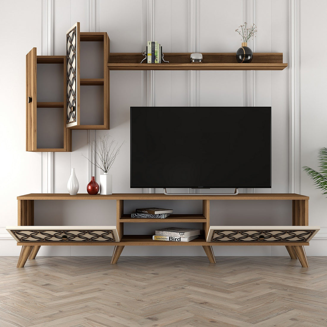 Unité de télévision Class S - Walnut, Cream