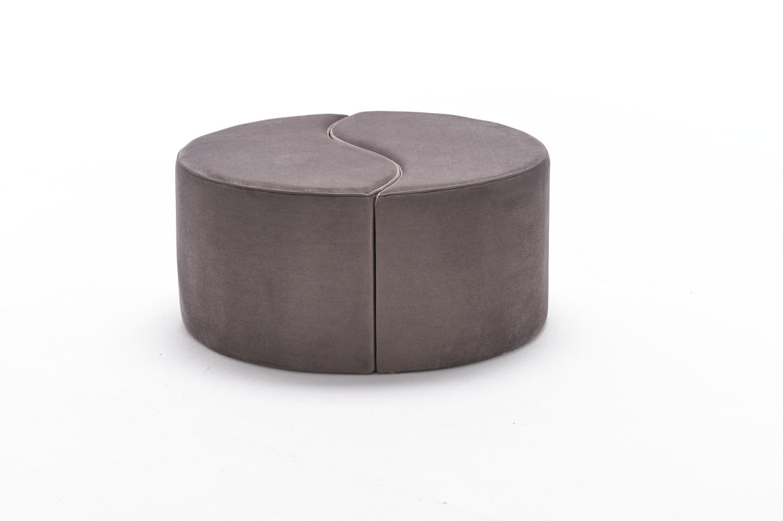 Lot de 2 poufs puzzle Ratsel L43xH40cm Velours Taupe