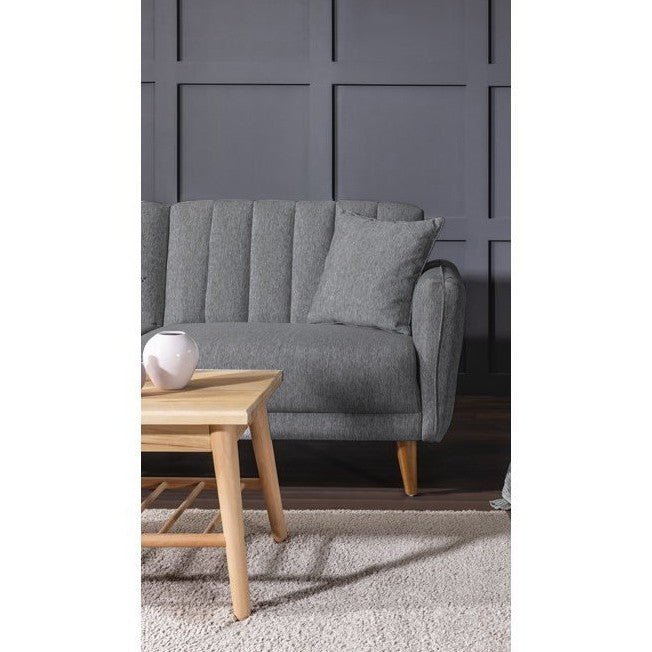 Ensemble canapé convertible 2 places et fauteuil Ikaria Tissu Anthracite