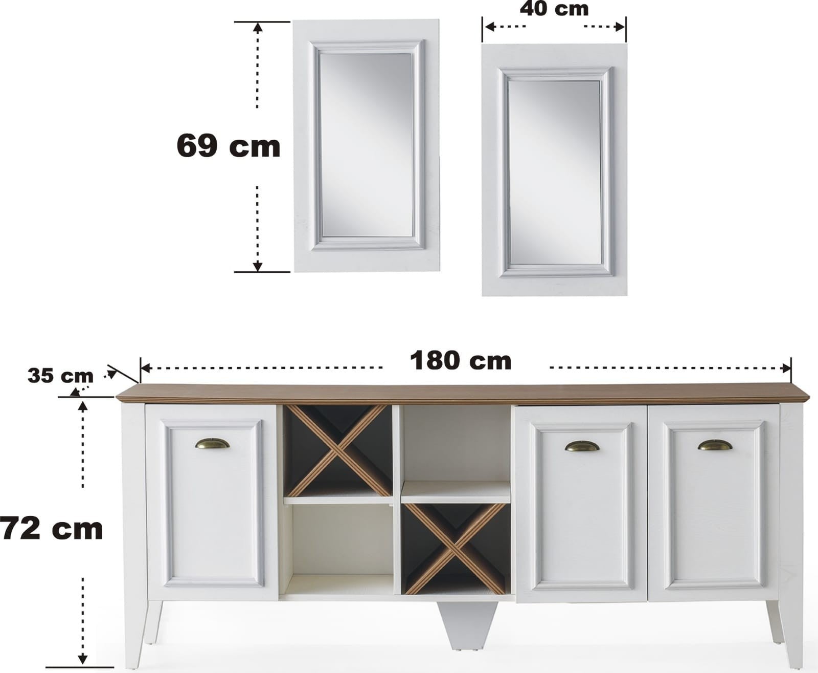 Console Rustic Console with Mirror