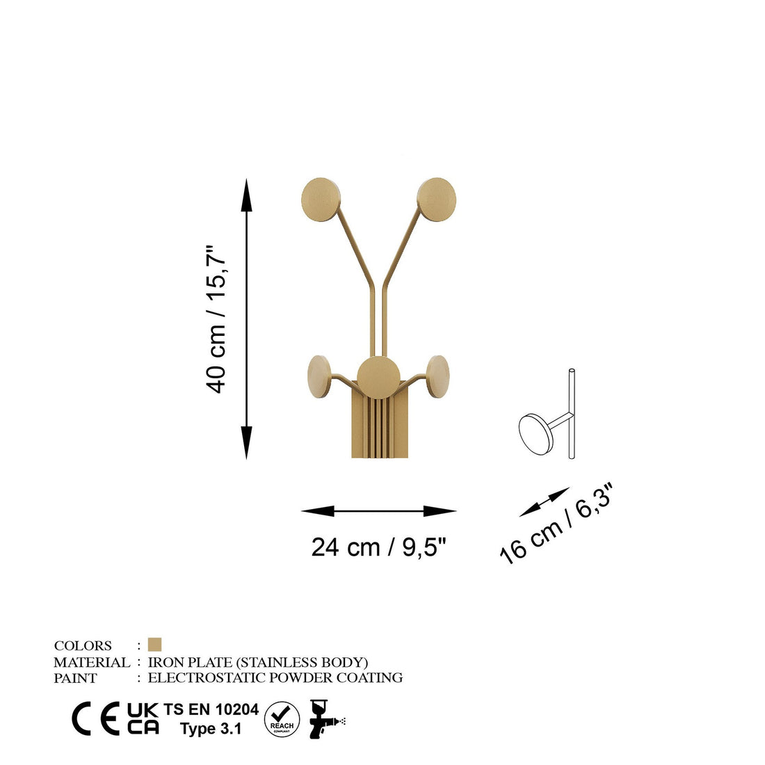 Crochet mural en métal Giraffe-A