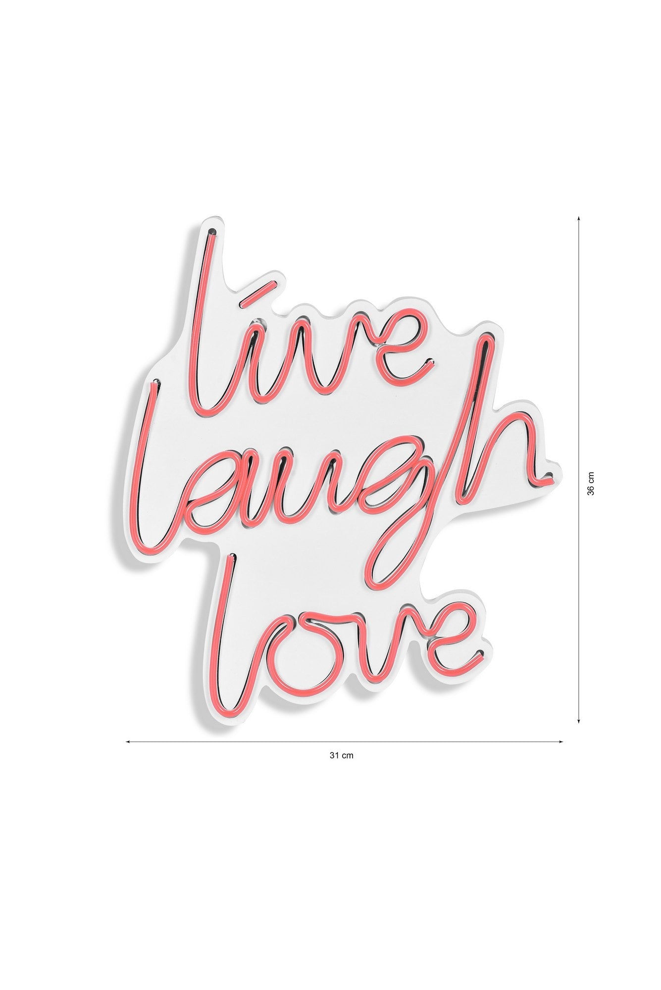 Éclairage LED en plastique décoratif Live Laugh Love - Pink
