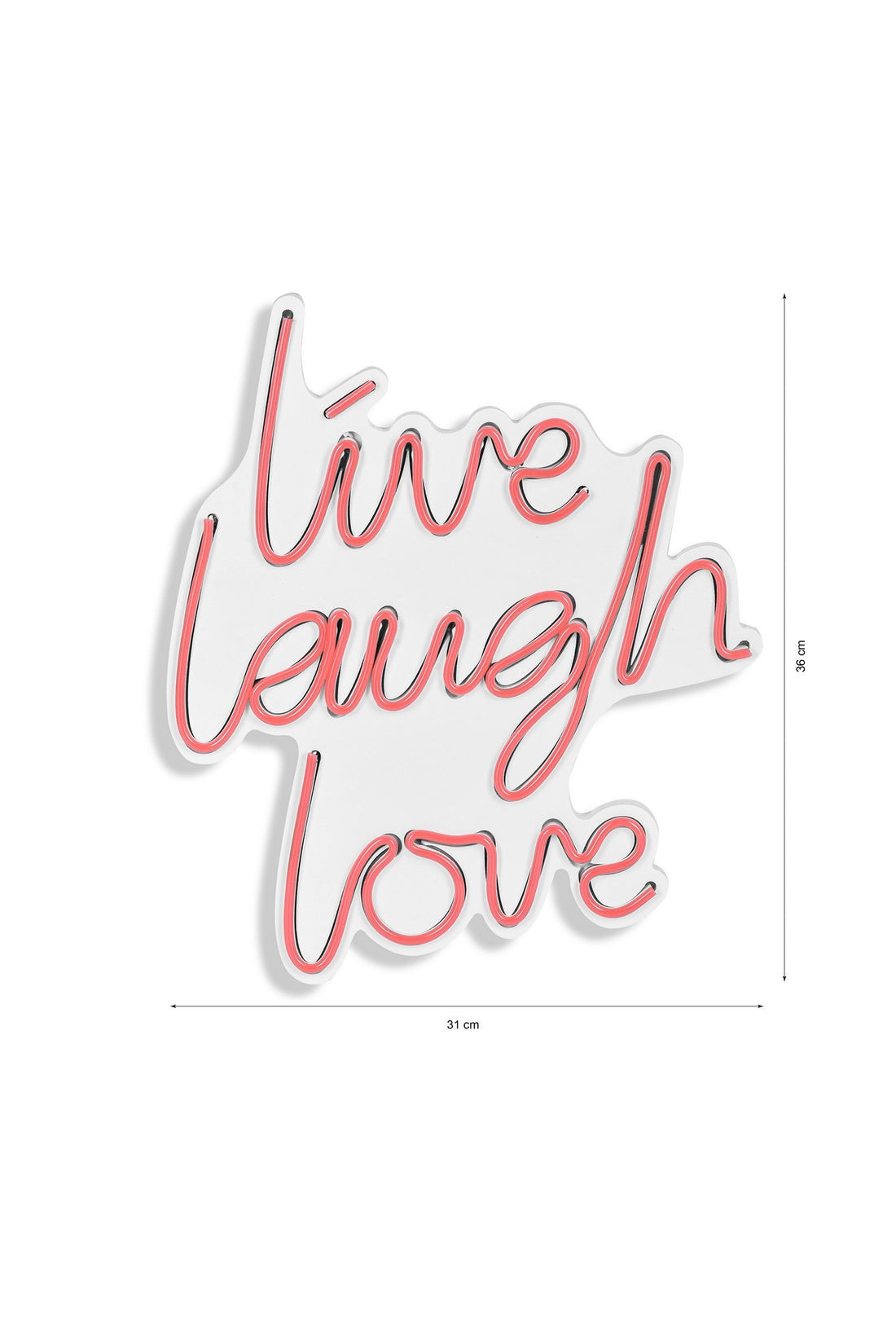 Éclairage LED en plastique décoratif Live Laugh Love - Pink