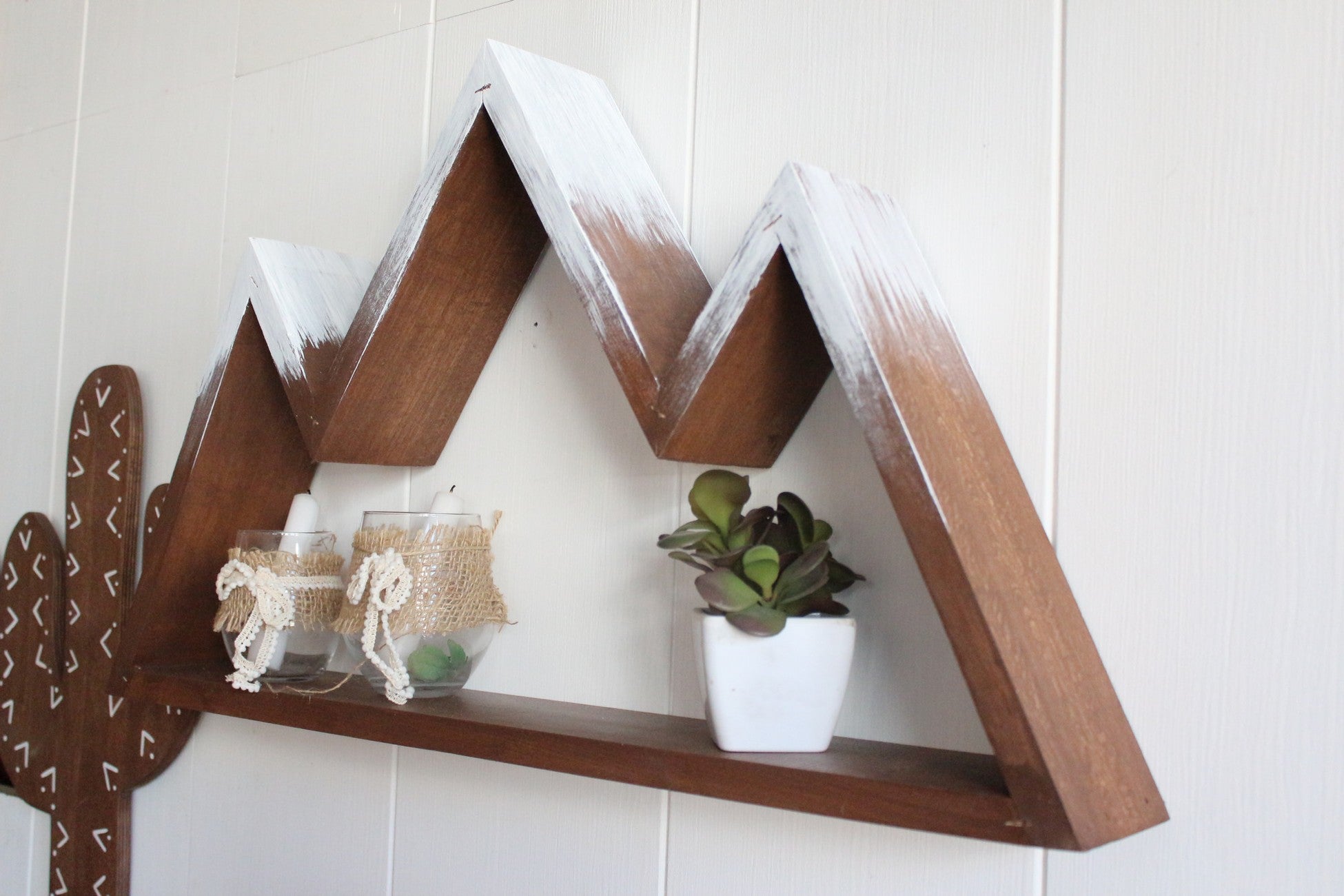 Accessoire mural décoratif en bois Snowy Mountain