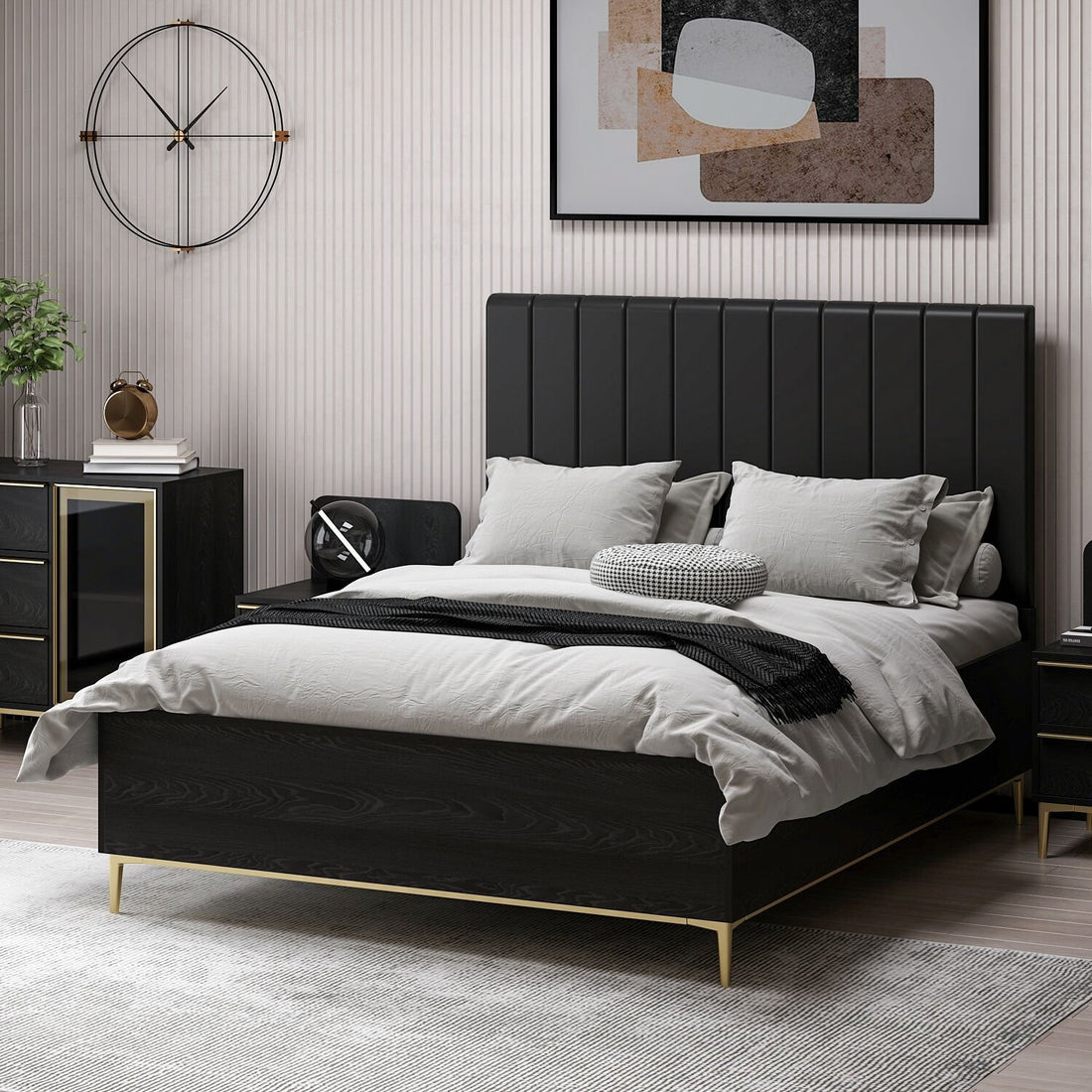 Base de lit double et tête de lit Elevate 160 x 200 - Black