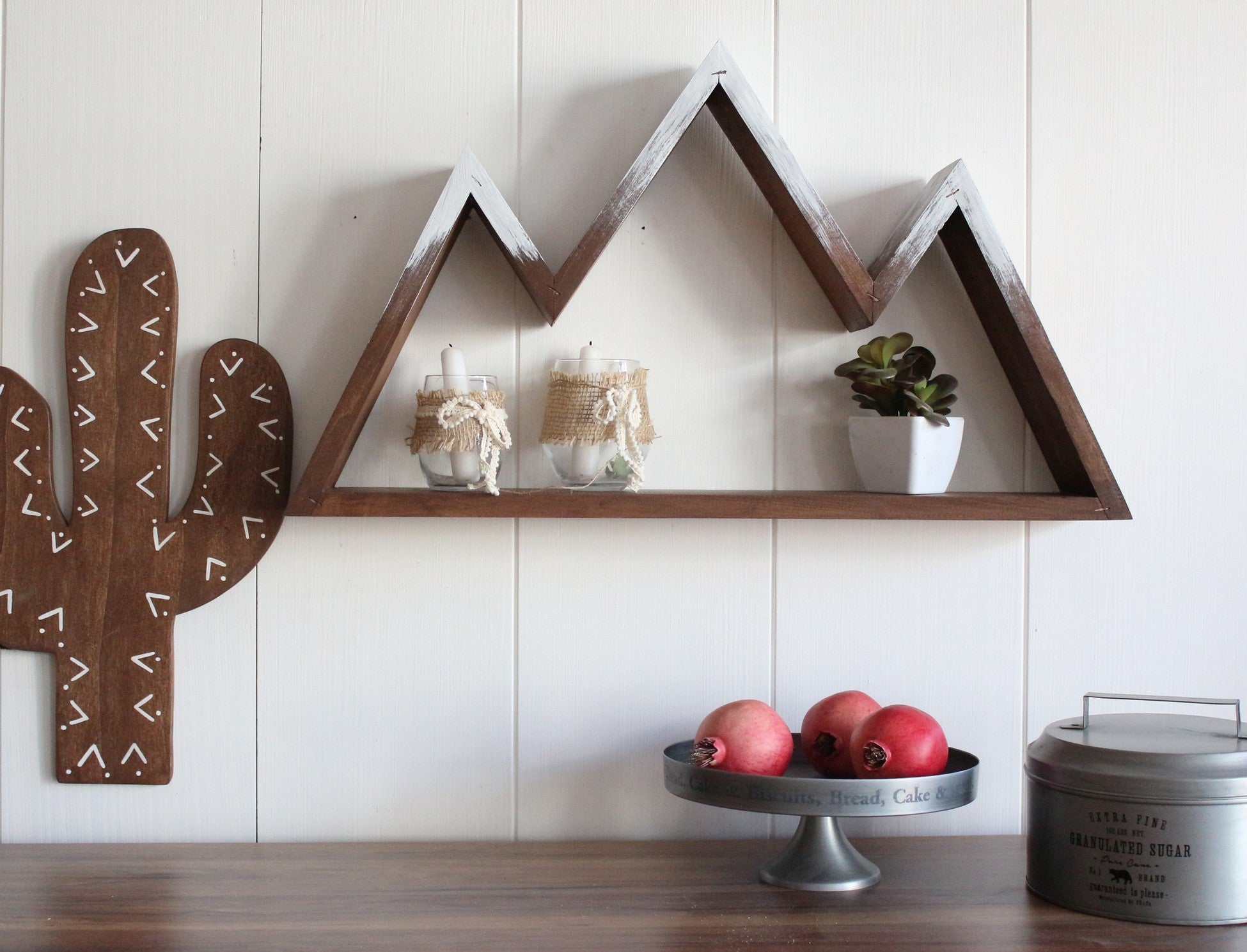 Accessoire mural décoratif en bois Snowy Mountain