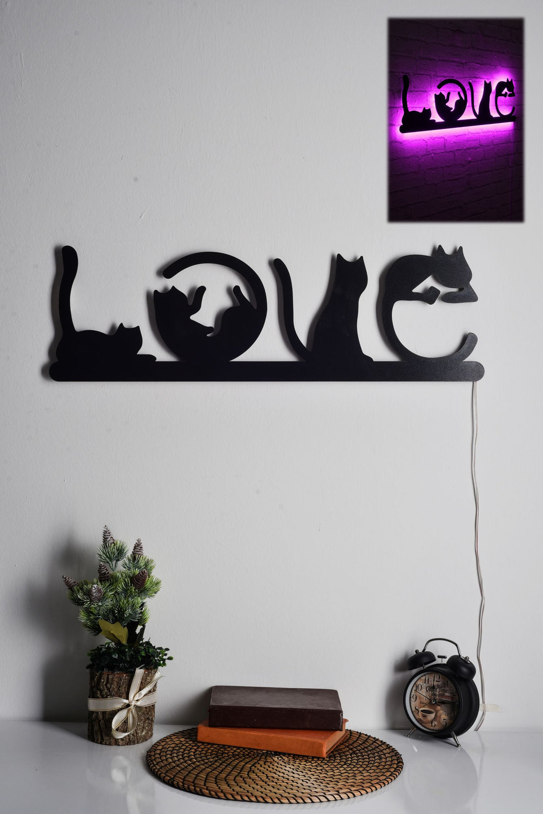 Éclairage LED décoratif Cat Love - Pink