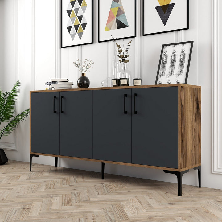 Console Kiev 160 - Walnut, Anthracite