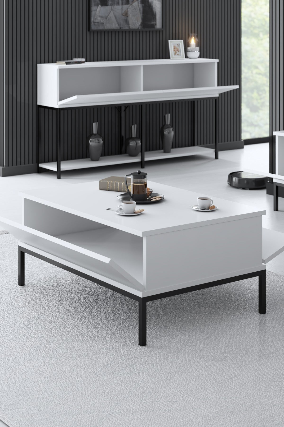 Table basse Lord - Black, White