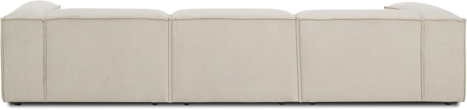 Canapé modulable 4 places en velours côtelé avec pouf Frida