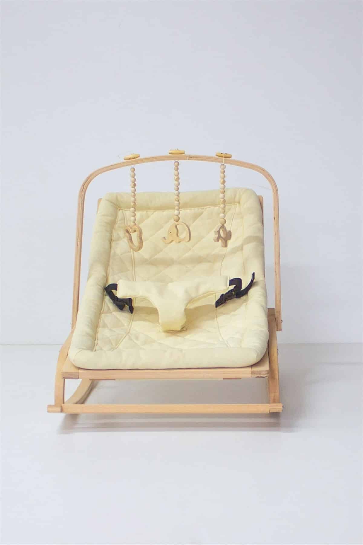 Transat bébé bois ajustable + Avec 3 jouet en bois