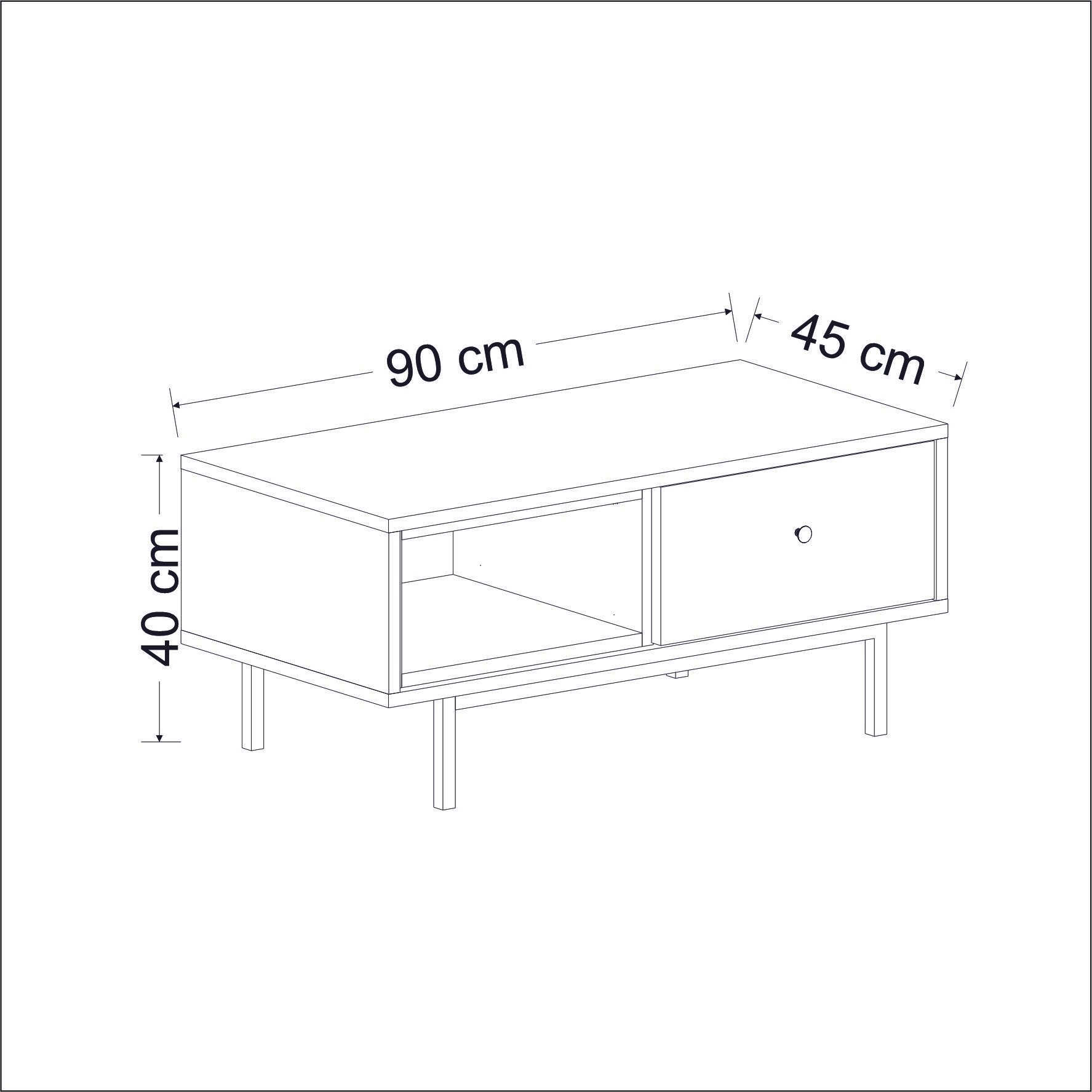 Table basse Naturel - Anthracite