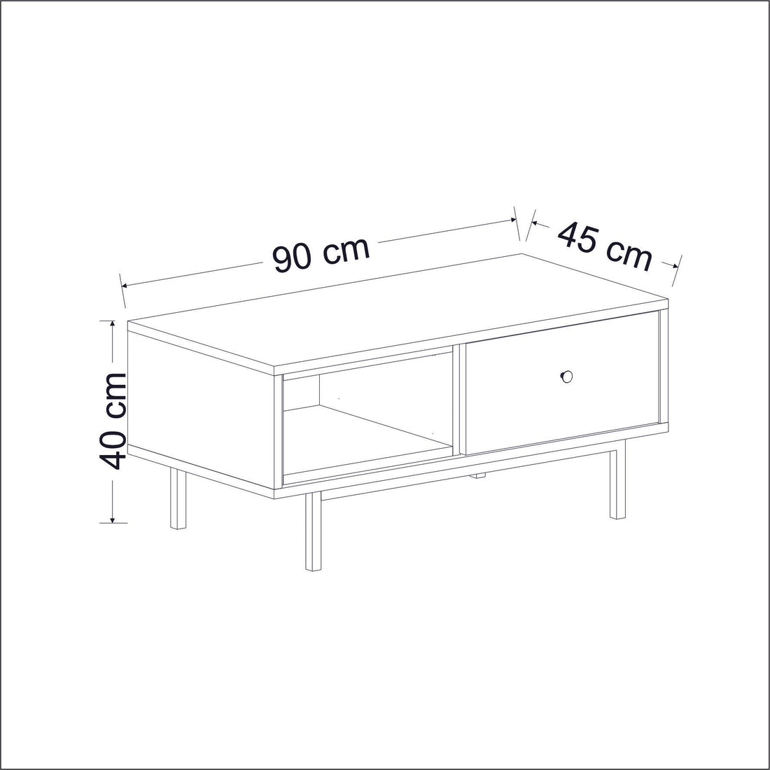 Table basse Naturel - Anthracite
