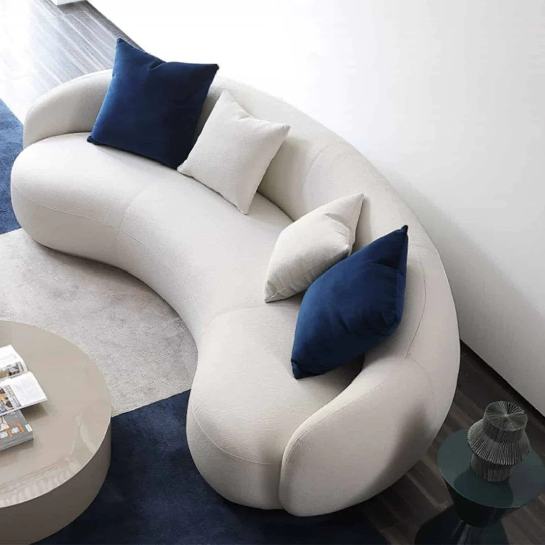 Canapé design 3 places Oliver Tissu bouclette