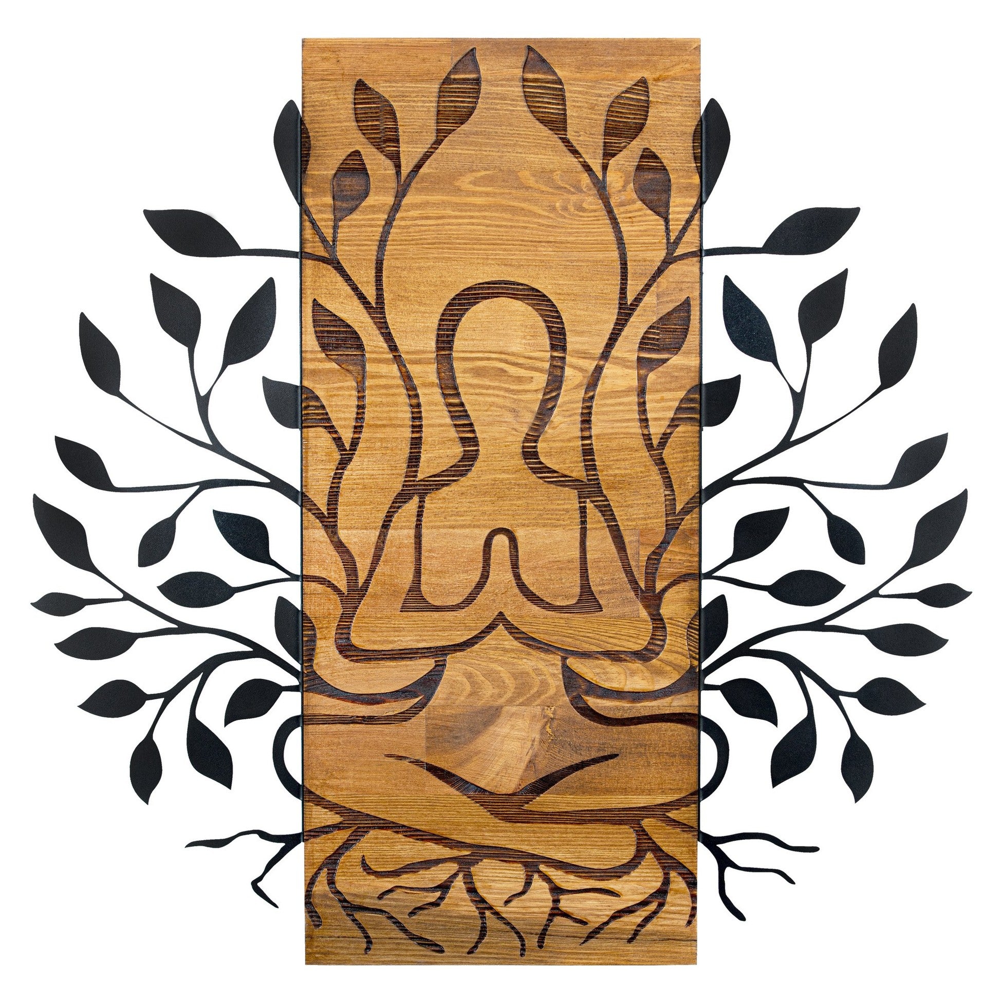 Accessoire mural en bois décoratif Meditation