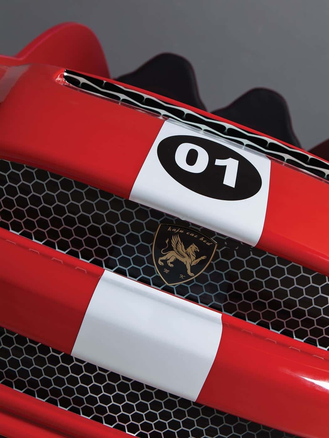 LIT VOITURE DE COURSE MUSTANG ROAD 66 ROUGE OU BLANC 90X190CM - Muscle