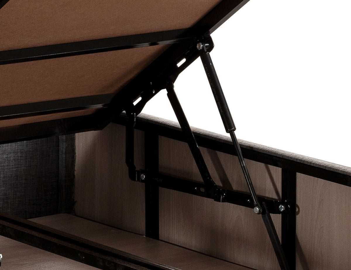 Base de lit double et tête de lit Silver - Grey (140 x 190)