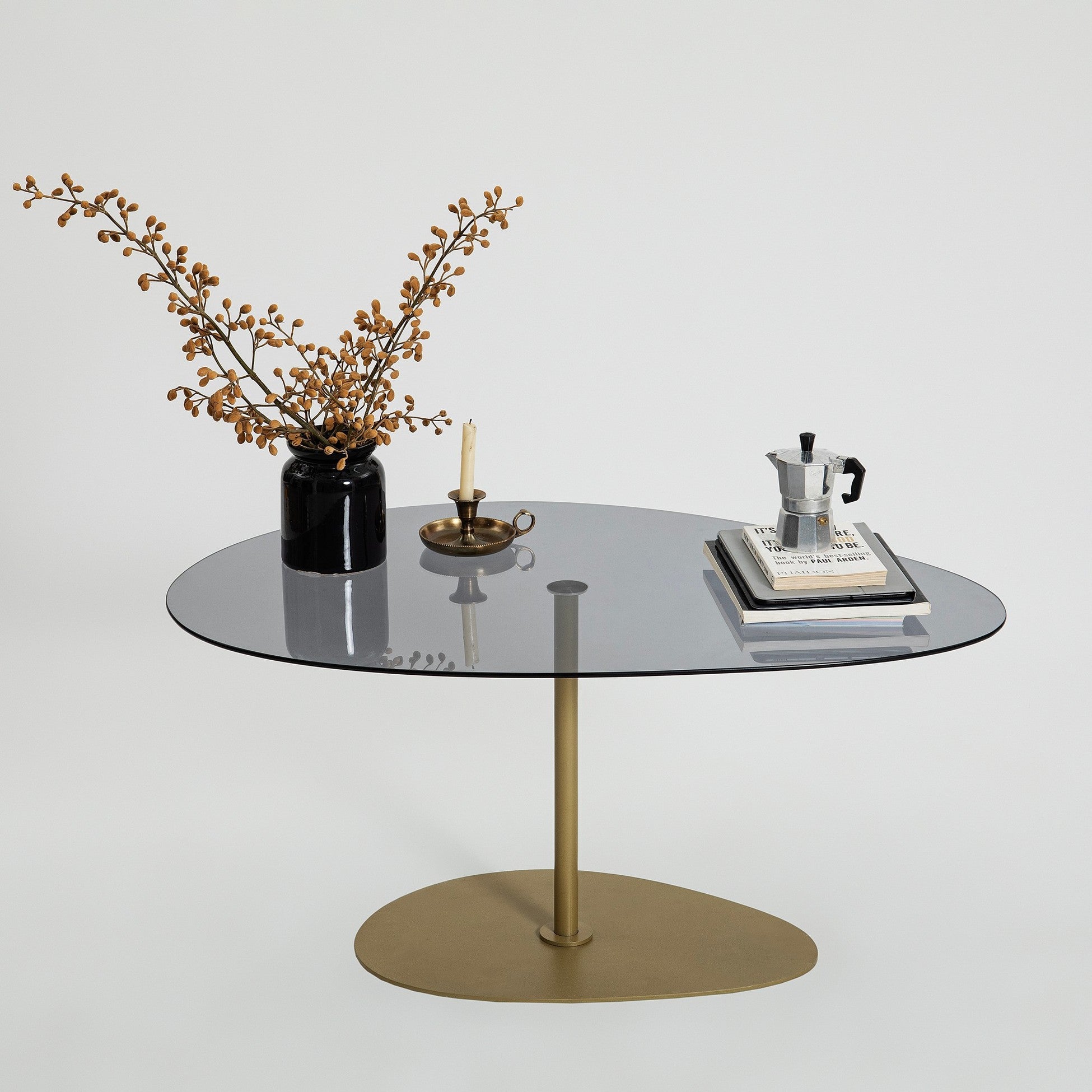 Table basse Porto - Dark Grey, Gold