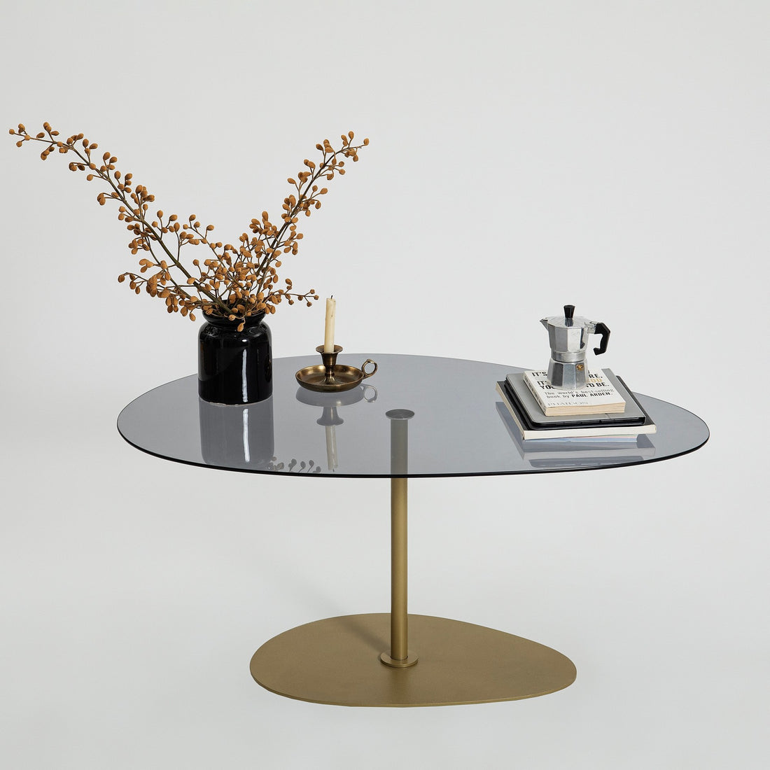 Table basse Porto - Dark Grey, Gold